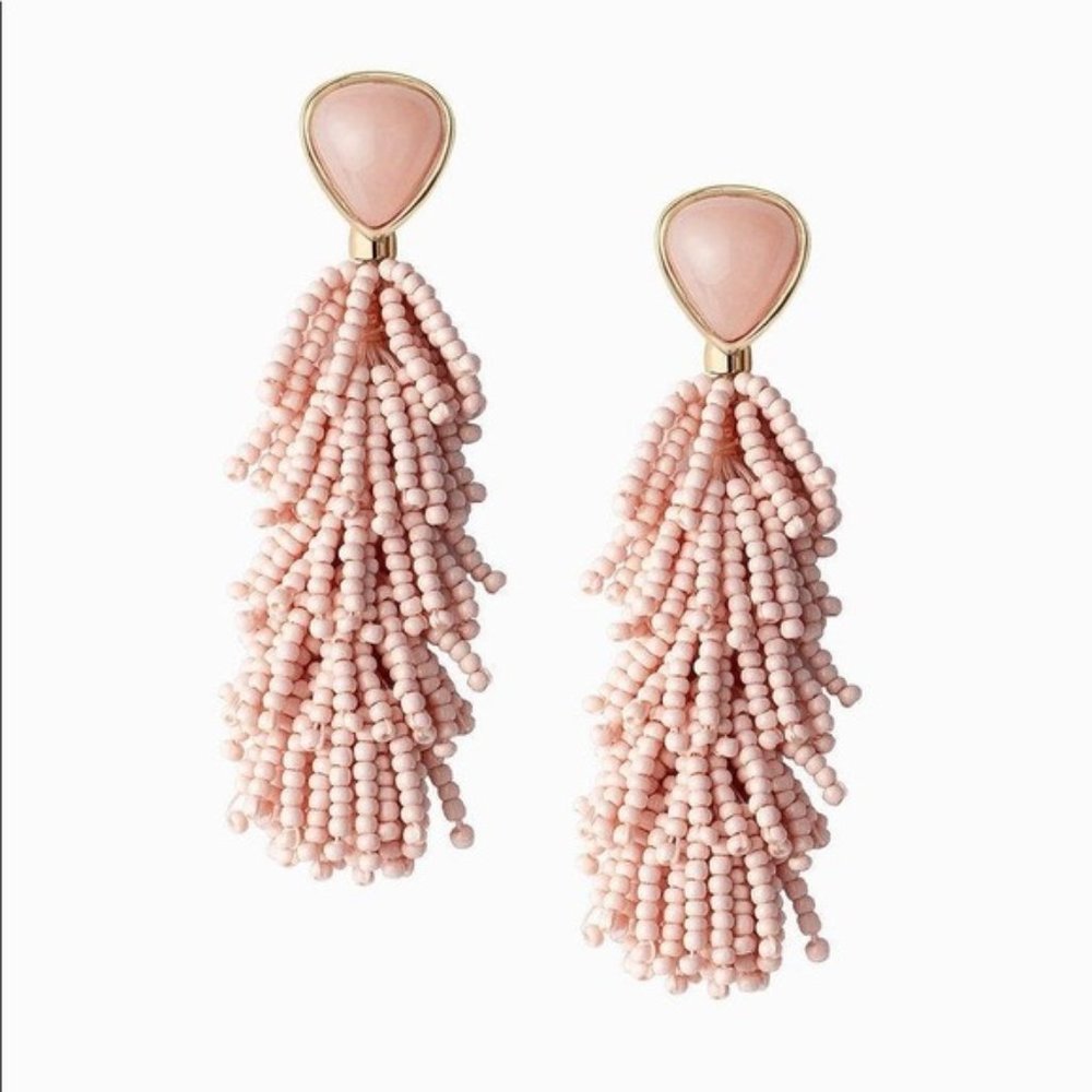 Stella & Dot 2-in-1 Blush Riva Fringe Earrings